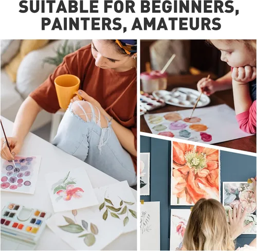 Vista 7 de 200 hojas de papel de acuarela de 5 x 7 pulgadas a granel, papel de color blanco de 140 libras/300 GSM para niños, adultos y artistas. Papeles
