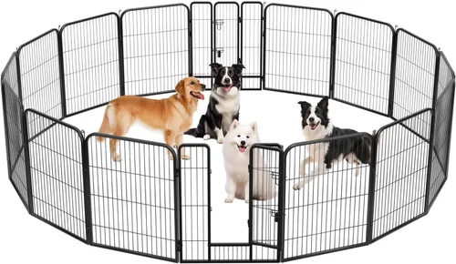Vista 21 de BestPet Extensión de corral para perros 32 pulgadas, 2 paneles Corral resistente para mascotas con ejercicio de metal Paneles de cerca