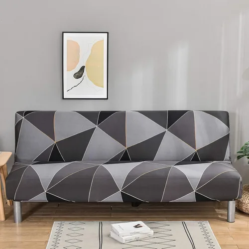 Vista 7 de ele ELEOPTION Funda de Sofá Cama sin Brazos Triangular Gris Funda Deslizable Elástica Fundas de Sofá Plegable Fundas de Sofá Fundas de Futón