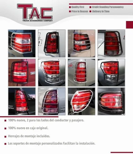 Vista 2 de TAC - Protector de luz trasera compatible con Silverado/Sierra 1500 1999-2006 Silverado/Sierra 1500 2001-2006 / Sierra 1500HD/2500HD/3500HD
