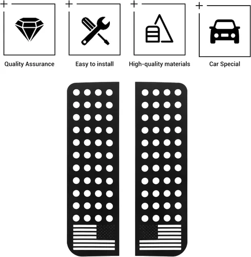 Vista 3 de Hoolcar Adhesivos para ventana de puerta trasera, cubierta de panel de vidrio de aleación de aluminio para Jeep Wrangler JKU 2007-2017, 4 puertas