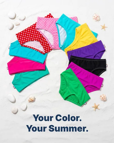 Vista 3 de City Threads Pantalones de bikini para niñas pequeñas hasta adolescentes Agua