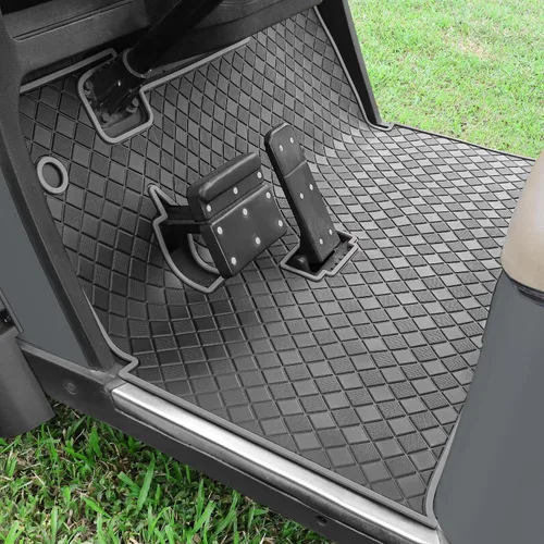 Vista 11 de Golf Cart Floor Liner Mat 8mm Thick Rubber Full Coverage Fit for EZGO TXT (1994-2025), Express S4 (2012-2020), Cushman Workhorse, EX1 (2020), Valor