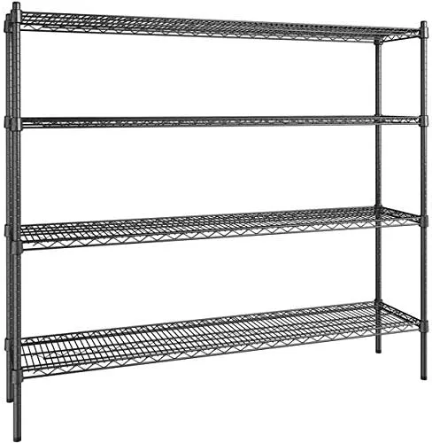 Vista 268 de Kit de 4 estantes de epoxi verde NSF de 21 x 72 pulgadas con postes de 86 pulgadas, estantería de almacenamiento resistente, kit de estantería