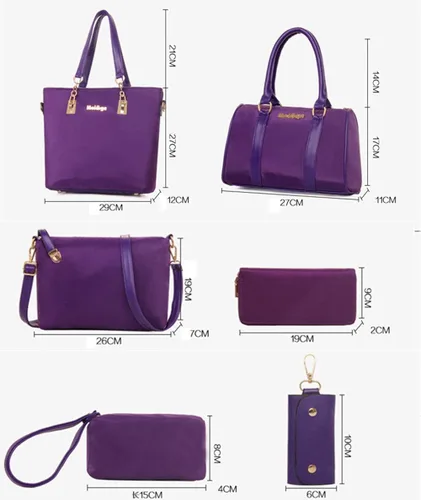 Vista 8 de AlwaySky Juego de 6 fundas de hombro de nailon para mujer con asa superior bolso de mano cartera