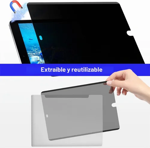 Vista 4 de Mamol Protector magnético de pantalla de privacidad para iPad 10.2 pulgadas de 9ª/8ª/7ª/7ª generación 2021/2020/2019, extraíble y reutilizable