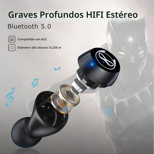 Vista 6 de Auriculares inalámbricos para niños con orejas pequeñas, auriculares con control táctil, auriculares in-ear inalámbricos, auriculares Bluetooth 5.3