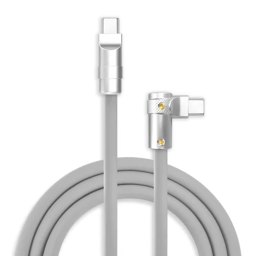 Vista 26 de chubbycable FlexElbow - Cable de carga rápida de 90 grados y 240 W, cable USB C en ángulo recto, cable de carga de silicona compatible con iPhone