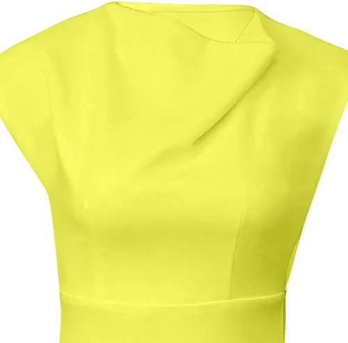 Vista 7 de Vestido de mujer sin mangas con cremallera lateral y abertura irregular, vestido midi para fiesta de negocios, club nocturno