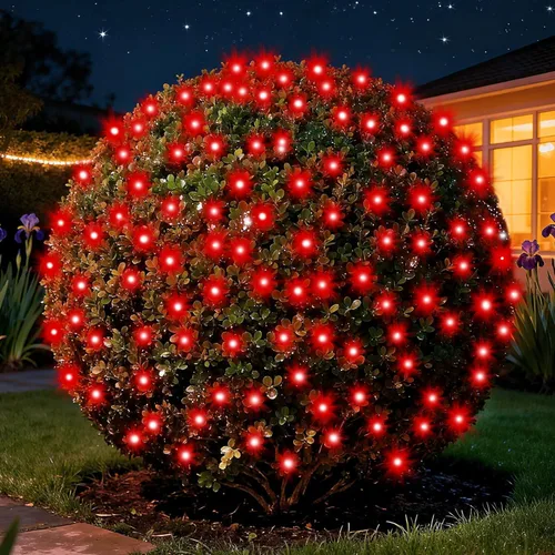 Vista 9 de Red de luces LED de Navidad para exteriores, decoraciones de Navidad para exteriores, 120 LED, 6 pies x 4 pies, con certificación UL, conectable