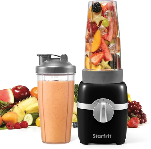 Vista 9 de Starfrit - Batidora personal con 2 tazas para llevar, color negro