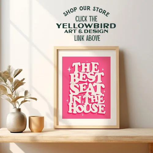 Vista 4 de Decoración de baño rosa – Arte de pared para baño, fotos de baño, decoración de pared de baño, letrero retro divertido para baño – pequeño letrero