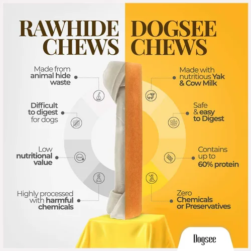 Vista 3 de Dogsee Himalayan Yak Chews (XL - 6 masticables) Masticables de yak para perros grandes Golosinas para perros Ayuda al dolor