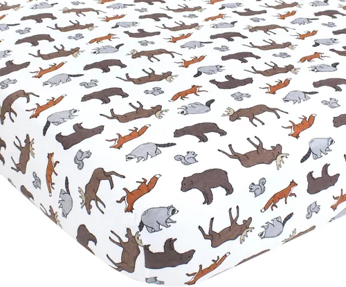 Vista 62 de Hudson Baby Sábana bajera ajustable unisex de algodón para cuna, avión, talla única
