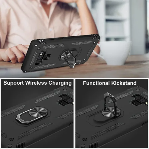Vista 6 de IKAZZ Funda protectora para Galaxy Note 9, de grado militar, a prueba de golpes, resistente, pasa la prueba de caída de 16 pies con soporte Bonito