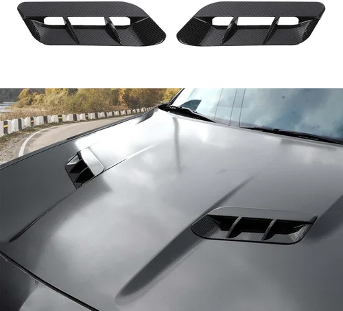 Vista 8 de JWWY Para Challenger Hood Aire Acondicionado Salida de Aire Acondicionado Trim para 2009-2014 Dodge Challenger Accesorios, ABS Rojo 2 piezas
