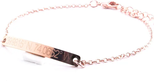 Vista 3 de Petite Boutique Personalized Coordinate Bracelet 16K Plated Gold Rose Gold Silver Birthday Christams Bridesmaids Gift Longitude Longitude Customized