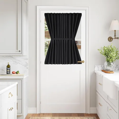 Vista 76 de Vatge Cortinas laterales autoadhesivas para puertas de cristal, sin taladro, extraíble, panel de filtrado de luz, 1 panel, 12 pulgadas de ancho x 60