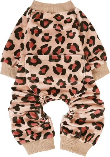 Vista 14 de PUPTECK - Pijamas de forro polar suave para perros pequeños y medianos, mono para perros, suéteres para cachorros, ropa de mascotas, mono de Negro