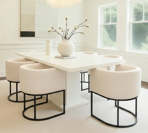 Vista 49 de HNY Silla de comedor moderna de mediados de siglo tapizada en forma de barril, negra, con brazos, silla de cocina y comedor de cuero, silla auxiliar