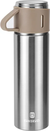 Vista 21 de Termo de acero inoxidable 500ml/16.9oz botella aislada al vacío con taza para café, bebidas calientes y bebidas frías, cantimplora de agua.
