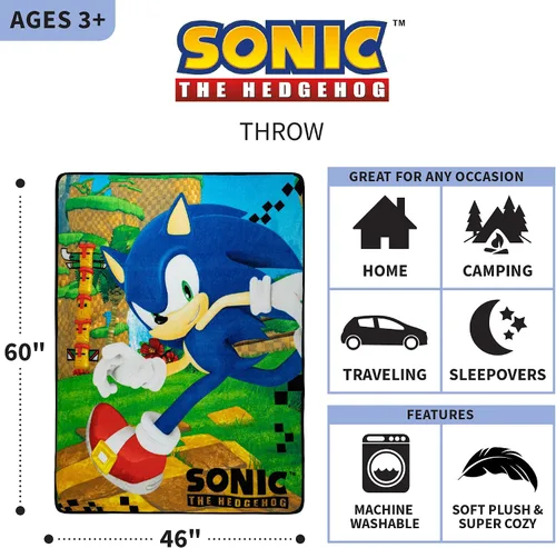 Vista 7 de Franco Sonic The Hedgehog - Toalla con capucha + Sonic The Hedgehog Super Soft Micro Raschel