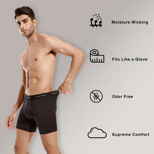 Vista 4 de Ropa Interior Atlética para Hombre, Boxer Bóxer 15 cm de Transpirabilidad para Hombre, Paquete, Anti Rozaduras, Bragueta 1