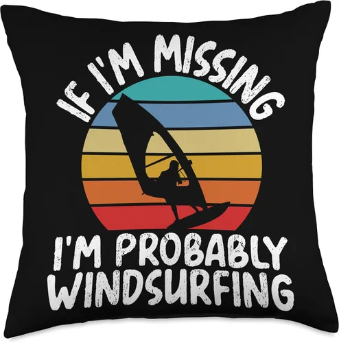 Vista 4 de Windsurfing Surfing Board Water Sports Throw Pillow