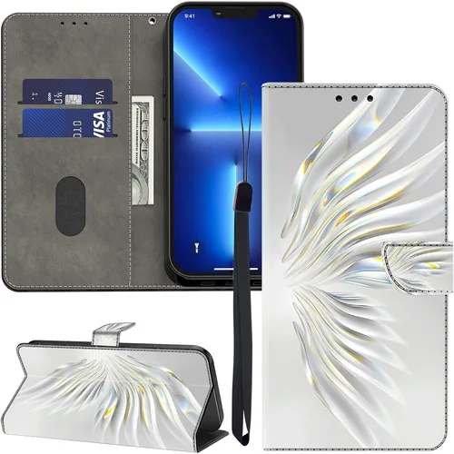 Vista 15 de ALILANG Funda para iPhone 13 Mini/iPhone 12 Mini de 5.4 pulgadas con soporte para tarjeta de crédito, funda magnética protectora de piel sintética