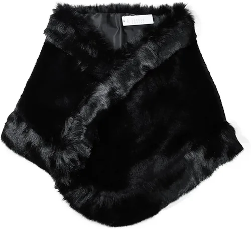 Vista 5 de Old Dlrd - Abrigo de invierno de piel sintética para mujer, para boda, novia, capa para fiesta de noche