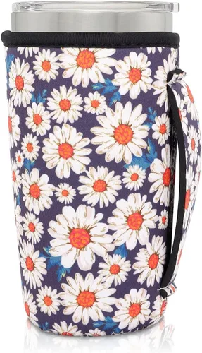 Vista 19 de Fundas Aislantes de Neopreno Portavasos con Asa para Vasos Tumbler de 20oz, Funda Reutilizable para Café Helado Para Tazas de Café de 30oz - 32oz