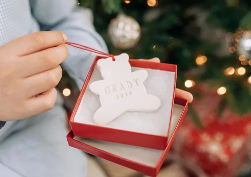 Vista 8 de Teddy Bear Christmas Ornament with Name, Personalized Bear Ornament, First Christmas Ornament 2025, Baby Ornament, Child Ornament