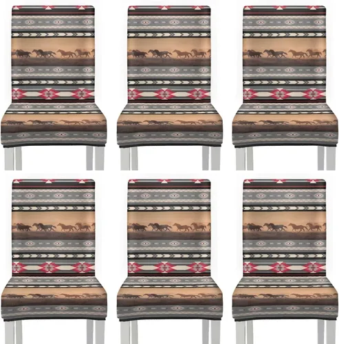 Vista 27 de Rnyleeg Juego de 1 fundas para sillas étnicas para sala de estar, sin brazos, estampado tribal azteca, elásticas, fundas protectoras para sillas