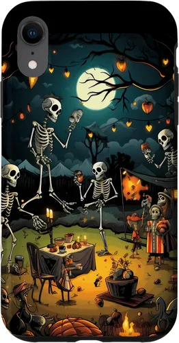 Vista 24 de Funda para disfraz de Halloween para iPhone 16 de noche de terror de esqueleto