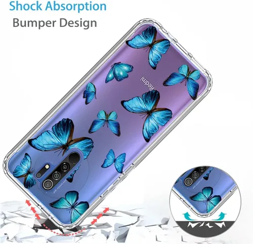 Vista 7 de Funda para Redmi 9 Prime/para Poco M2/para Poco M2 Reloaded M2004J19PI con protector de pantalla de vidrio templado, 360 cuerpo completo a prueba