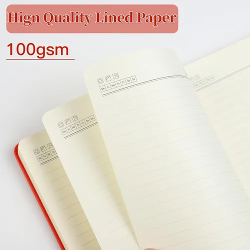 Vista 5 de Cuaderno de diario para hombres y mujeres, diarios para escribir A5, 180 hojas, 360 páginas, cuaderno de rayas universitarias de 3.53 oz/yd²