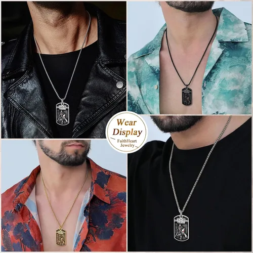 Vista 3 de FaithHeart Collar de sello de caballeros templarios, joyería de Cristo compañeros soldados para hombres y mujeres con delicado embalaje de regalo