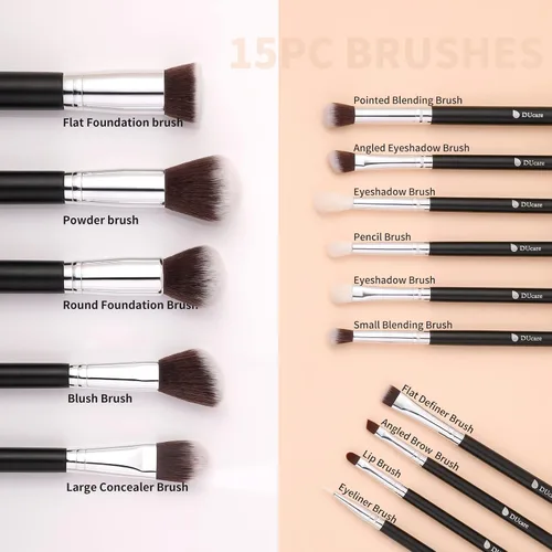 Vista 5 de DUcare Brochas de maquillaje + limpiador de brochas de maquillaje