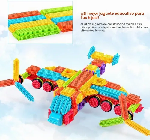 Vista 5 de Teytoy 100 piezas de bloques de construcción con forma de cerda para niños pequeños