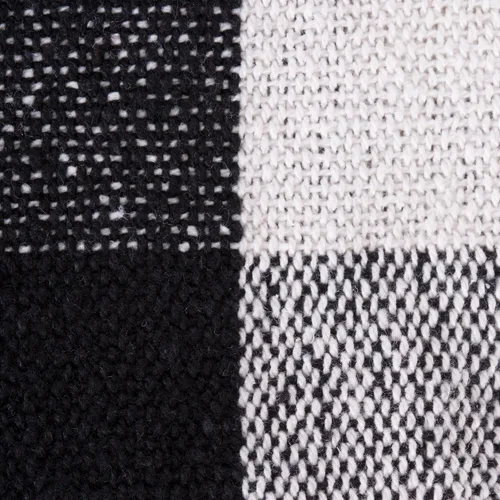 Vista 4 de DII Buffalo Check Collection - Manta rústica de granja con borlas, 50 x 60 pulgadas, color negro y blanco