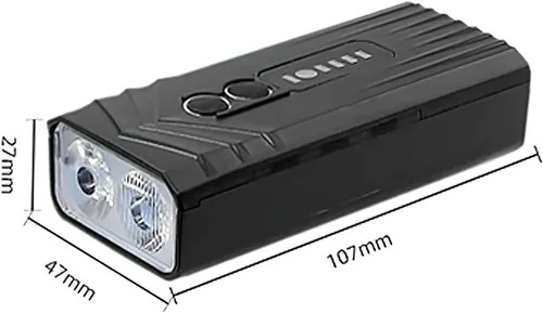 Vista 2 de 1 juego de luces de bicicleta de montaña, faros de doble cuenta, siete modos, equipado con cables de carga, adecuado para ciclismo al aire libre