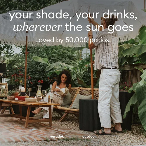 Vista 7 de Veradek Mesa auxiliar de sombrilla - Mesa de patio al aire libre