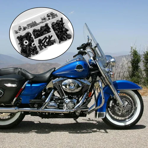 Vista 4 de Kit de pernos de carenado de 177 piezas, tornillos para parabrisas de motocicleta M5 M6, tornillos universales de carenado de motocicleta, tornillos