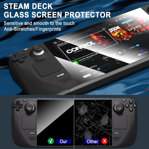 Vista 4 de PonKet 3-Pack Steam Deck Screen Protector 7 Inch HD 9H Clear Anti-Scratch Transparent Tempered Glass Screen Protector Compatible with Steam Deck New
