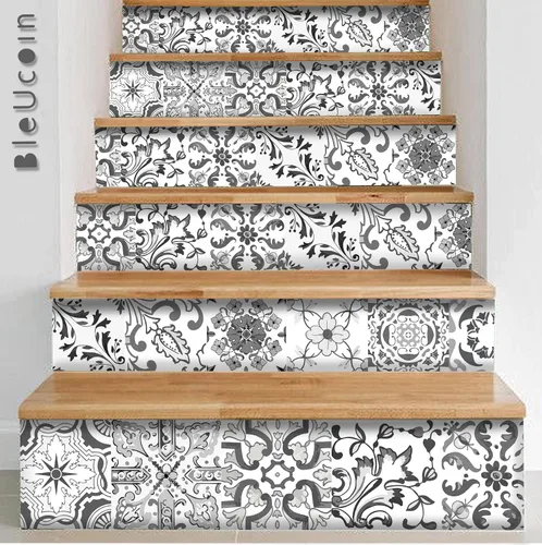Vista 3 de Calcomanías de vinilo adhesivo para azulejos de Portugal gris, autoadhesivo, protector contra salpicaduras para cocina y baño, resistente al agua