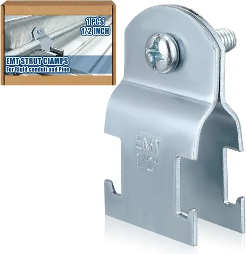 Vista 9 de Landhoow Emt Pipe - Abrazaderas universales de puntal para canal, accesorio de conducto electro galvanizado con perno y tuerca, herramienta