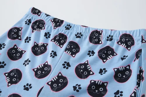 Vista 5 de Vopmocld Conjuntos de pijama de algodón de manga larga para niñas jóvenes, ropa de dormir y camisas