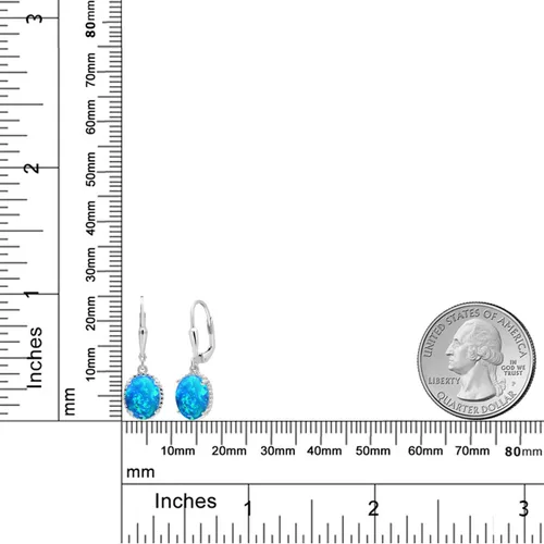 Vista 95 de Gem Stone King Aretes colgantes de gota para mujer, plata de ley 925, piedra natal ovalada de 0.354 x 0.276 in, joyería fina, regalos para ella