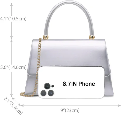 Vista 3 de Milisente Bolso de noche para mujer, bolso de mano para fiesta nupcial, bolsos de cóctel y baile de graduación con charol