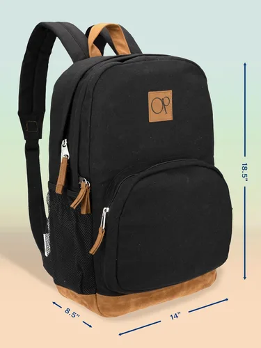Vista 3 de Ocean Pacific La Playa Mochila de lona para viajes, deportes, playa, trabajo, mochila casual para hombres y mujeres, se adapta a portátiles de 15.6